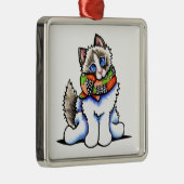 ラグドールの猫が丸まった メタルオーナメント (右)