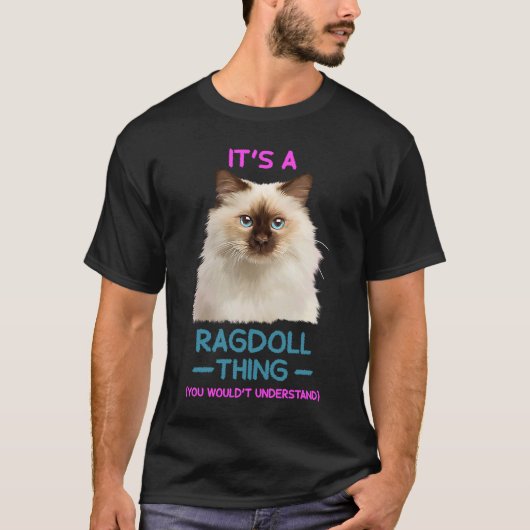 ラグドールの猫 Tシャツ (正面)