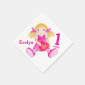 ラグドールアートガールズ1stバースデーナプキン スタンダードカクテルナプキン (角)