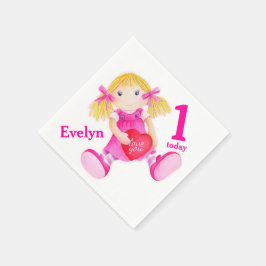 ラグドールアートガールズ1stバースデーナプキン スタンダードカクテルナプキン