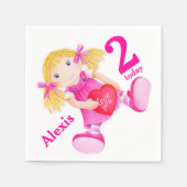 ラグドールアートガールズ2nd Birthdayナプキン スタンダードカクテルナプキン (正面)