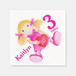 ラグドールアートガールズ3誕生日ナプキン スタンダードカクテルナプキン