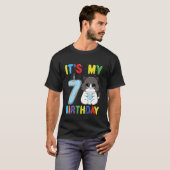 ラグドールキャットの7歳の誕生日おめでとう少年 Tシャツ (正面フル)