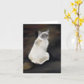 ラグドールキャットアートパステルノテ絵画カード カード (黄色い花)