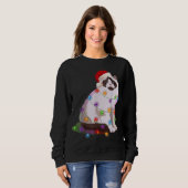 ラグドールキャットクリスマスライトクリスマス猫好き スウェットシャツ (正面フル)
