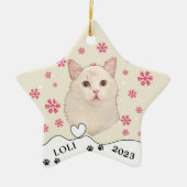 ラグドールキャットハンドパーソナライズされたスケッチ セラミックオーナメント (正面)