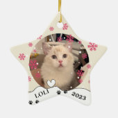 ラグドールキャットハンドパーソナライズされたスケッチ セラミックオーナメント (裏面)