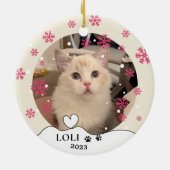 ラグドールキャットハンドパーソナライズされたスケッチ セラミックオーナメント (裏面)