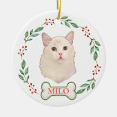 ラグドールキャットハンドパーソナライズされたスケッチ セラミックオーナメント (正面)