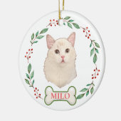 ラグドールキャットハンドパーソナライズされたスケッチ セラミックオーナメント (左)