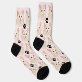 ラグドールキャットハンドパーソナライズされたスケッチ ソックス (右)