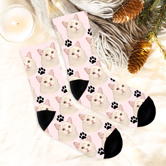 ラグドールキャットハンドパーソナライズされたスケッチ ソックス