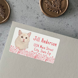 ラグドールキャットハンドパーソナライズされたスケッチ ラベル