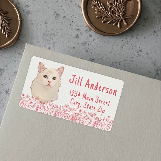 ラグドールキャットハンドパーソナライズされたスケッチ ラベル