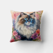 ラグドールキャットフローラポートレートアート クッション (裏面)