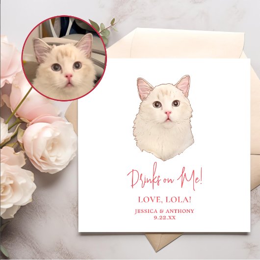 ラグドールパーソナライズされたの猫飲み物 スタンダードカクテルナプキン