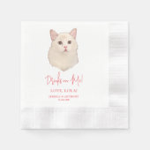 ラグドールパーソナライズされたの猫飲み物 縁ありカクテルナプキン (正面)