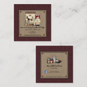 ラグドール初期のラスティ星キャンドル素朴クラフト スクエア名刺 (正面/裏面)