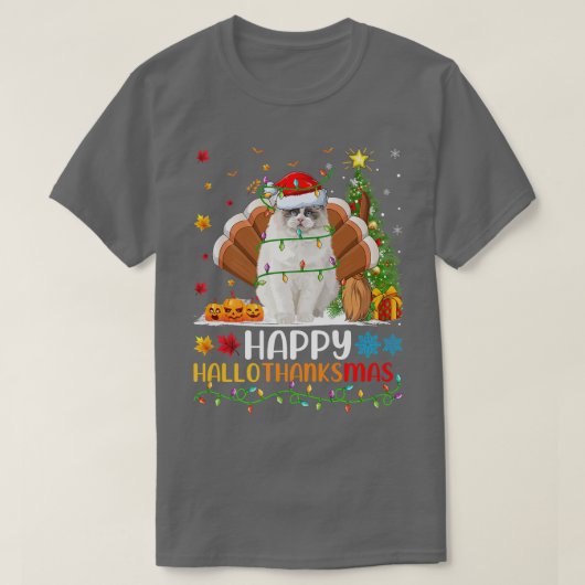 ラグドール動物愛好家おもしろいハッピーラグドールHelloThan Tシャツ (デザイン正面)