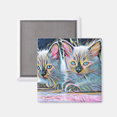 ラグドール子猫2匹 マグネット (正面/裏面)