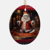 ラグドール猫のクリスマス セラミックオーナメント (右)