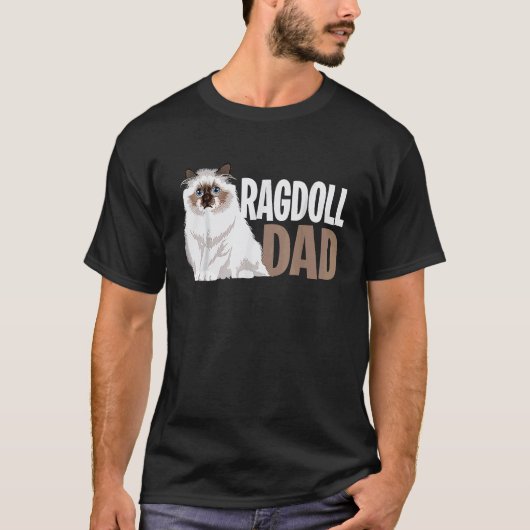 ラグドール猫のパパ ねこ好き Tシャツ (正面)