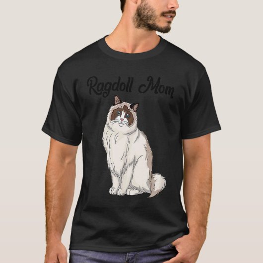 ラグドール猫のママ 猫飼い Tシャツ (正面)