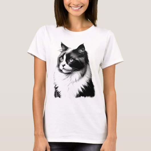 ラグドール猫の女性用Tシャツ Tシャツ (正面)