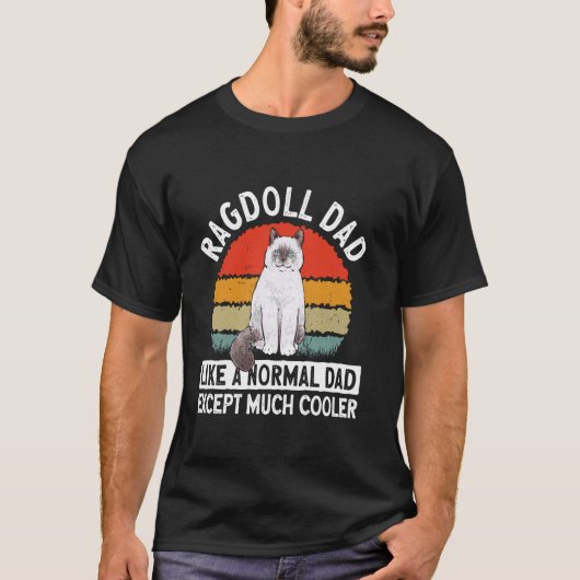 ラグドール猫の飼い主 ラグドールパパ Tシャツ (正面)
