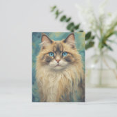 ラグドール猫はがき ポストカード (スタンド正面)