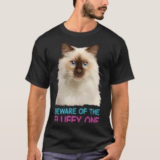 ラグドール猫ふわふわの猫に用心 Tシャツ