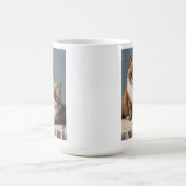 ラグドール猫ふわふわペットのコージーペア コーヒーマグカップ (中央)