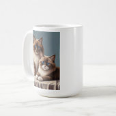 ラグドール猫ふわふわペットのコージーペア コーヒーマグカップ (正面左)