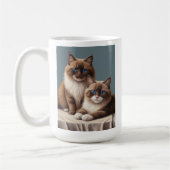 ラグドール猫ふわふわペットのコージーペア コーヒーマグカップ (左)
