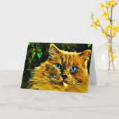 ラグドール猫カード カード (黄色い花)