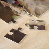 ラグドール猫ポートレート(花) ジグソーパズル (側面)