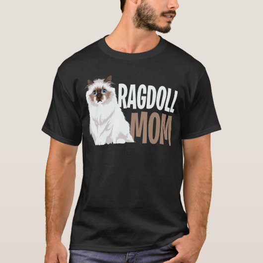 ラグドール猫マママカおもしろい猫好き Tシャツ (正面)