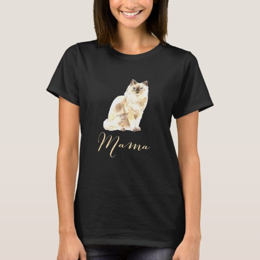 ラグドール猫ママ猫ママ猫ママ現在の猫ママ Tシャツ (正面)