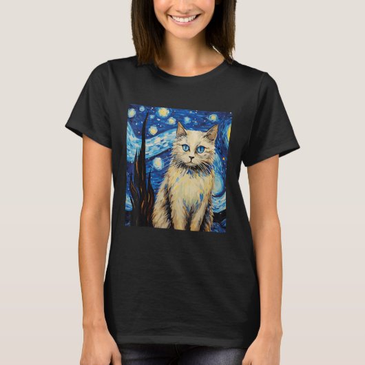 ラグドール猫好きデザインfor Cat Mom andパパ Tシャツ (正面)