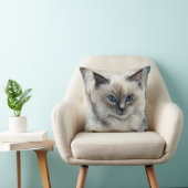 ラグドール猫顔飾り枕 – 水彩 クッション (椅子)
