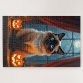 ラグドール猫 ゴシック ハロウィン肖像画アート ジグソーパズル (横)
