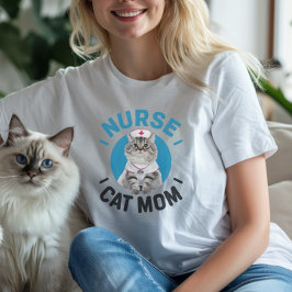 ラグドール猫「ナース猫ママ」 Tシャツ