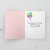 ラグドール猫(100誕生日気球) カード (内部)