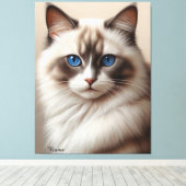 ラグドール魅力的の猫アートの愛人 キャンバスプリント (インサイチュ (ウッドフロア))