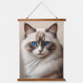 ラグドール魅力的の猫アートの愛人 吊り下げ型タペストリー (正面)