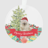 ラグドール・クリスマス猫 オーナメント (正面)