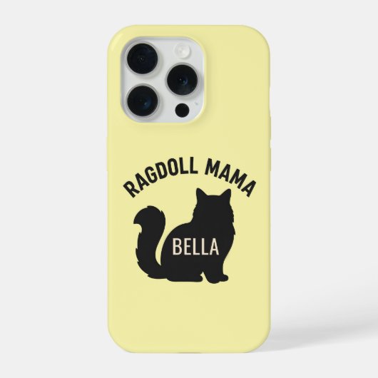 ラグドール・ママ・キャット・シルエット 名前入り iPhoneケース (裏面)