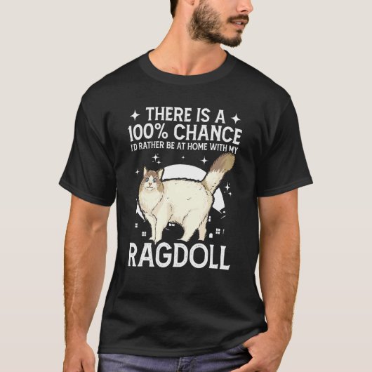 ラグドール+猫と一緒の幸せな時間 Tシャツ (正面)