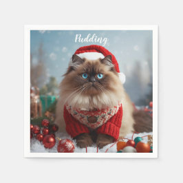 ラグドール 猫 クリスマス オリジナルプリント  スタンダードカクテルナプキン