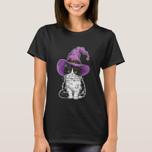 ラグドール 猫 魔女 ハロウィン Tシャツ (正面)